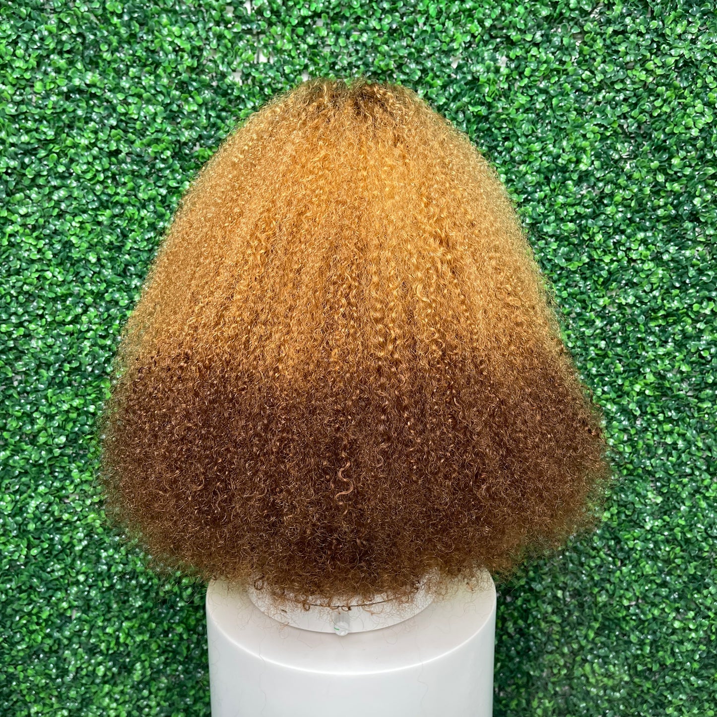 SendeHair Super Double Drawn Natural Colour Piano Colour Pixie Curly Human Hair With 13×4 Lace Front Wig