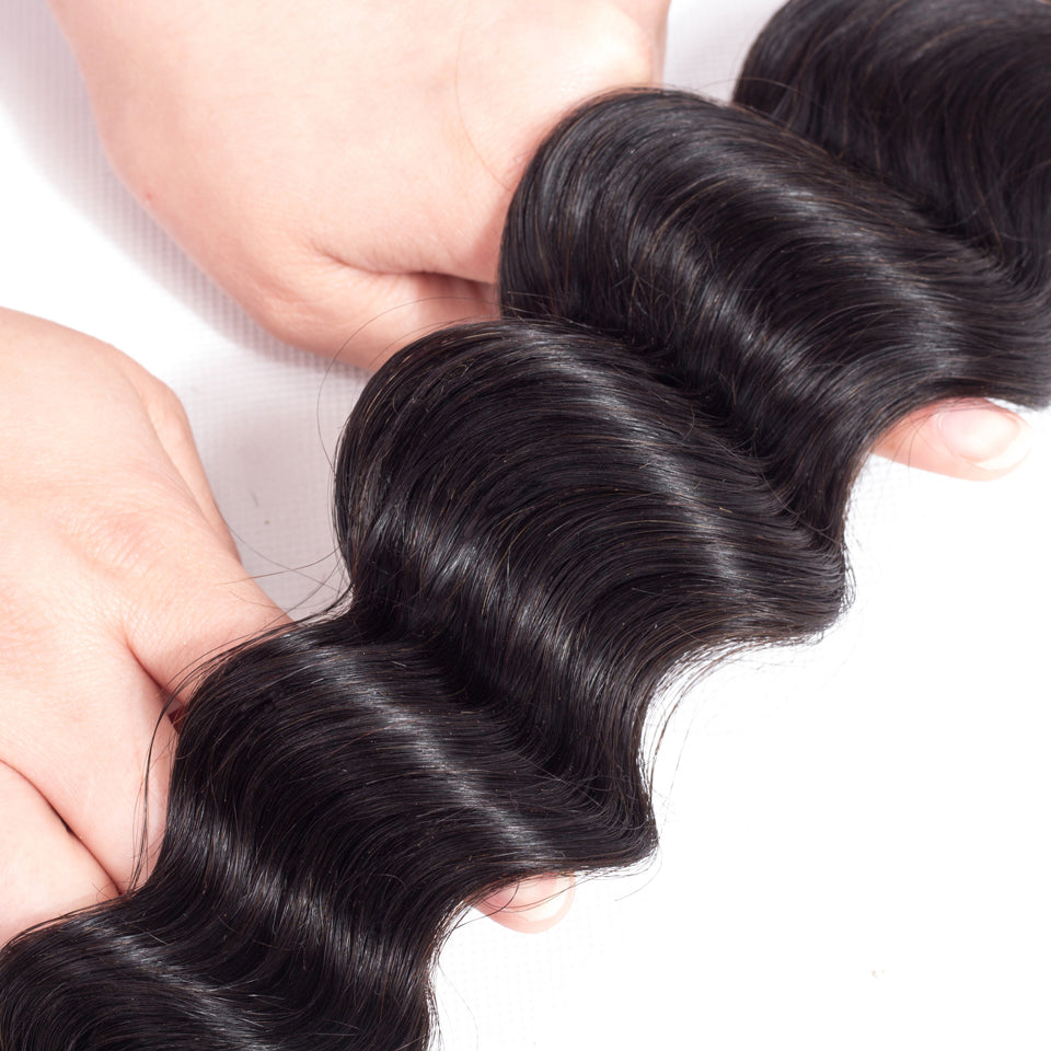 SendeHair Unprocessed Peruvian Human Hair Loose Deep 13X4 HDLace Frontal Closure Free Part With Deep Hair