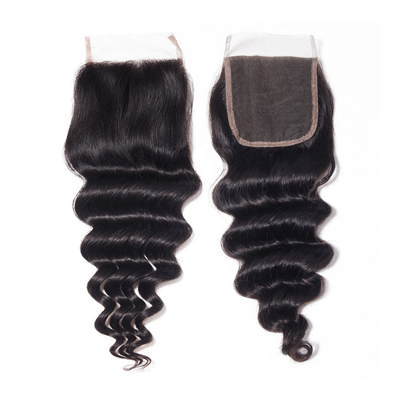 SendeHair Unprocessed Peruvian Human Hair Loose Deep 13X4 HDLace Frontal Closure Free Part With Deep Hair