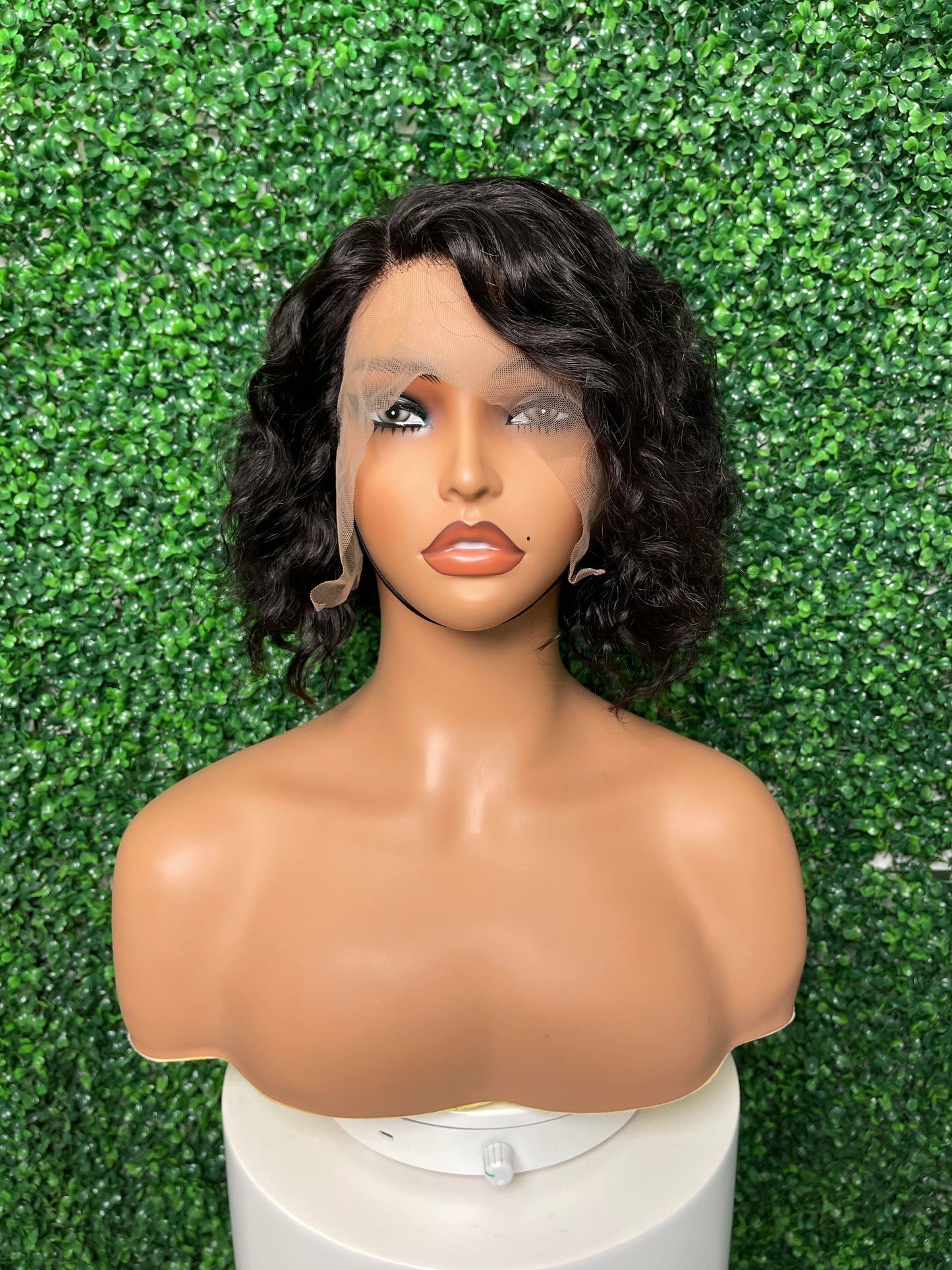 SendeHair Natural color Curly Unprocessed Vietnam 100% Human Hair Short Wig With Frontal For Black Women