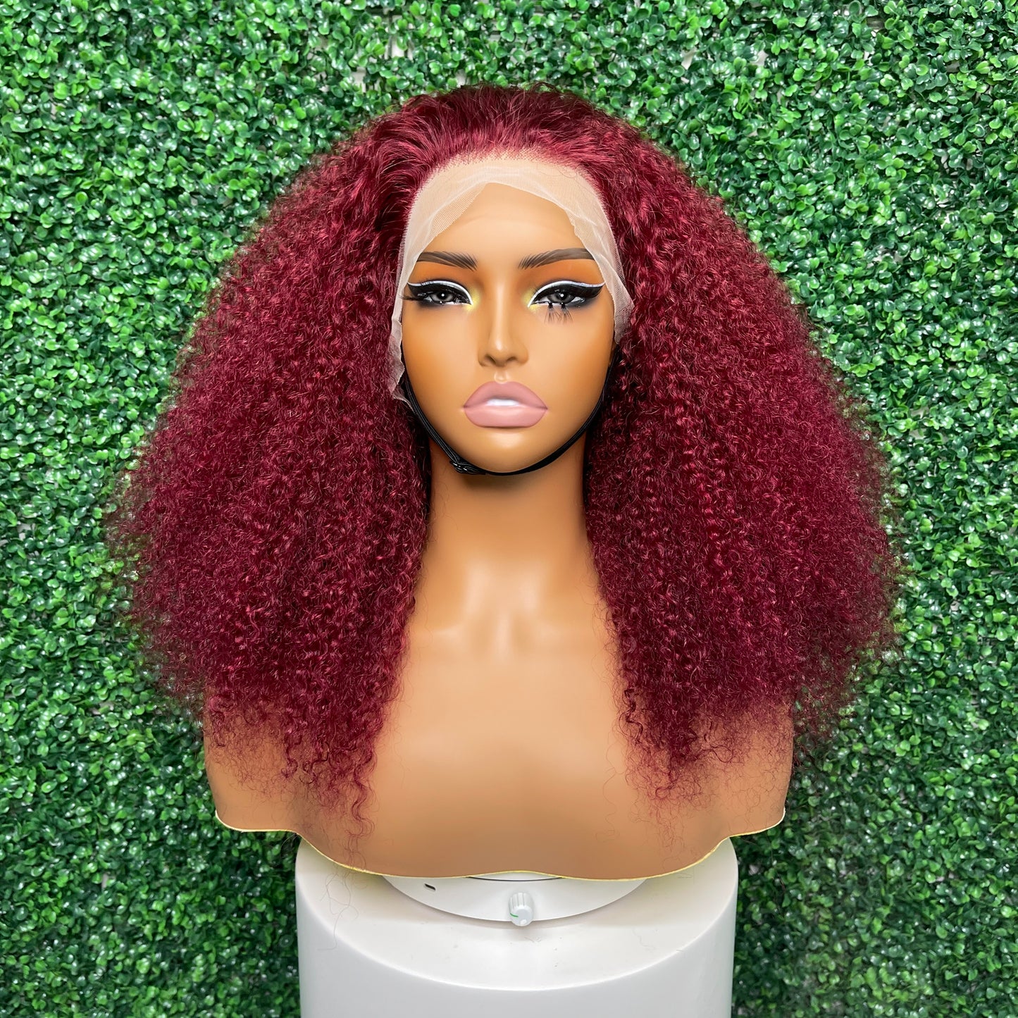 SendeHair Super Double Drawn Natural Colour Piano Colour Pixie Curly Human Hair With 13×4 Lace Front Wig