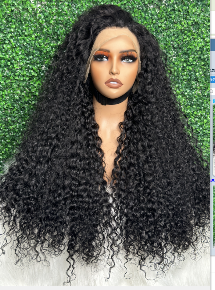 SendeHair 28 Inch  Natural Black Curly 13*4 Lace Front Wig Human Hair