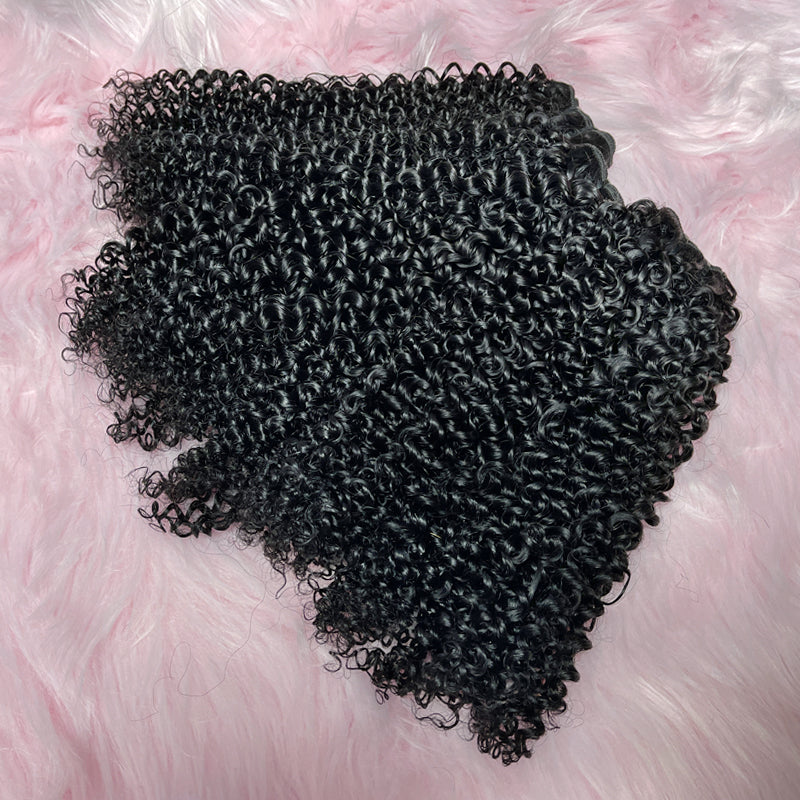 Virgin Cuticle Aligned black blonde Jerry curly Brazilian Human Hair Bundles with Lace Closure