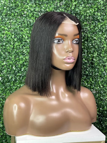 SendeHair Cheap Natural Colour  Staight  Bob 100% Human Hair Lace Closure2*6T Lace Wig