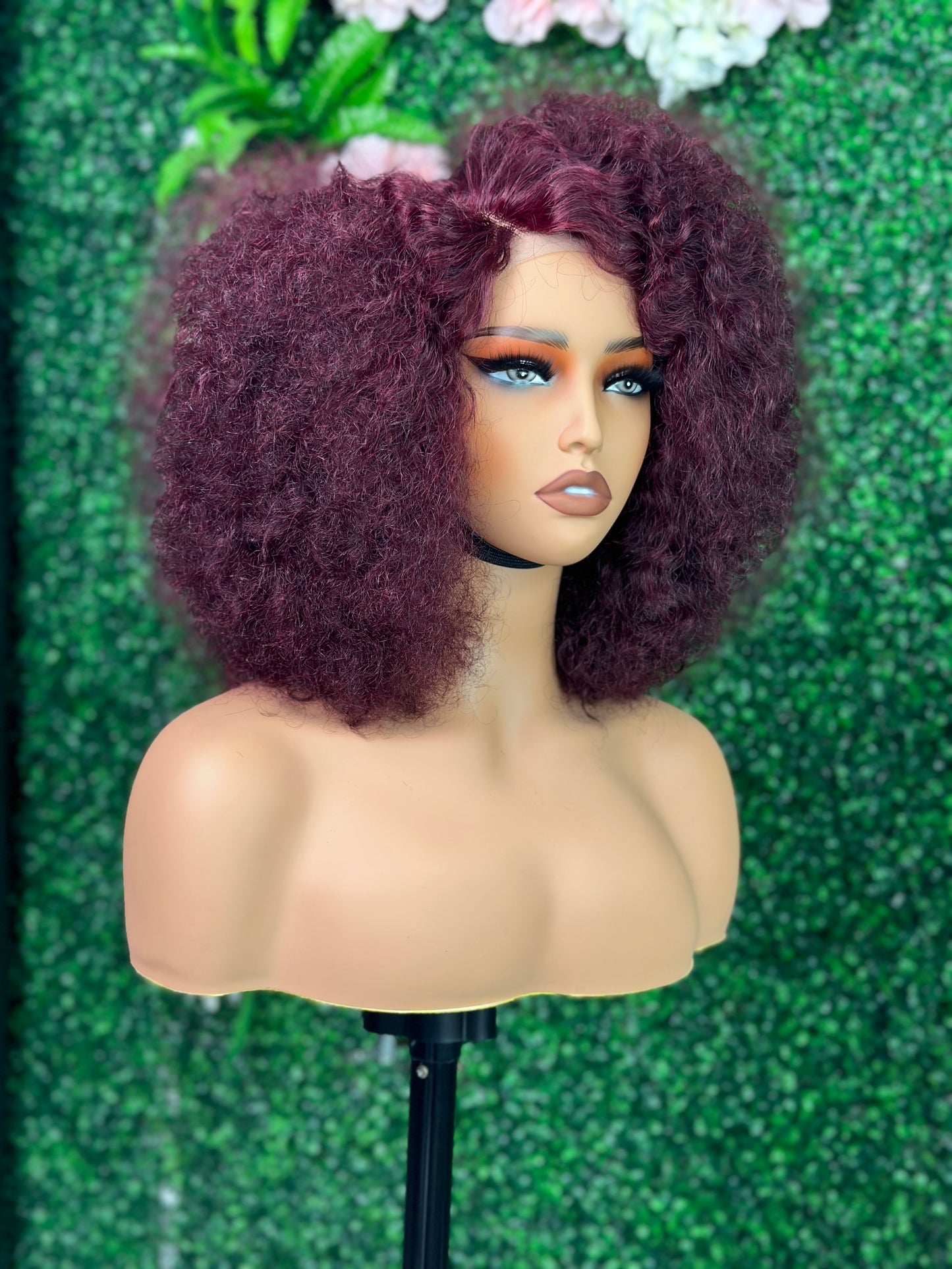 SendeHair Wholesale 180% Density Afro Curl Hair Human Lace Front Raw Virgin Brazilian Unprocessed Cuticle Aligned Lace Human Hair Wig