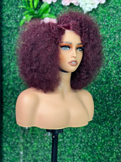 SendeHair Wholesale 180% Density Afro Curl Hair Human Lace Front Raw Virgin Brazilian Unprocessed Cuticle Aligned Lace Human Hair Wig