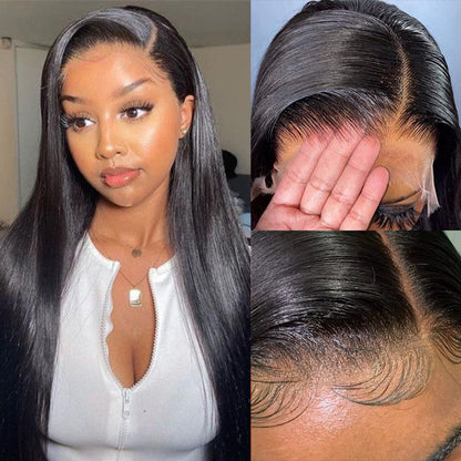 Silky Straight 13x4 Frontal Undetectable HD Lace Long Wig 100% Human Hair