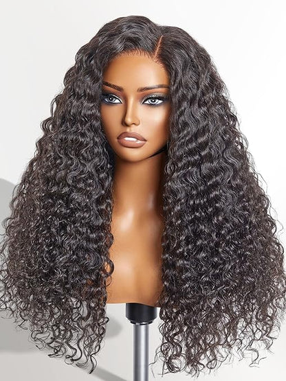 SendeHair 28 Inch  Natural Black Curly 13*4 Lace Front Wig Human Hair