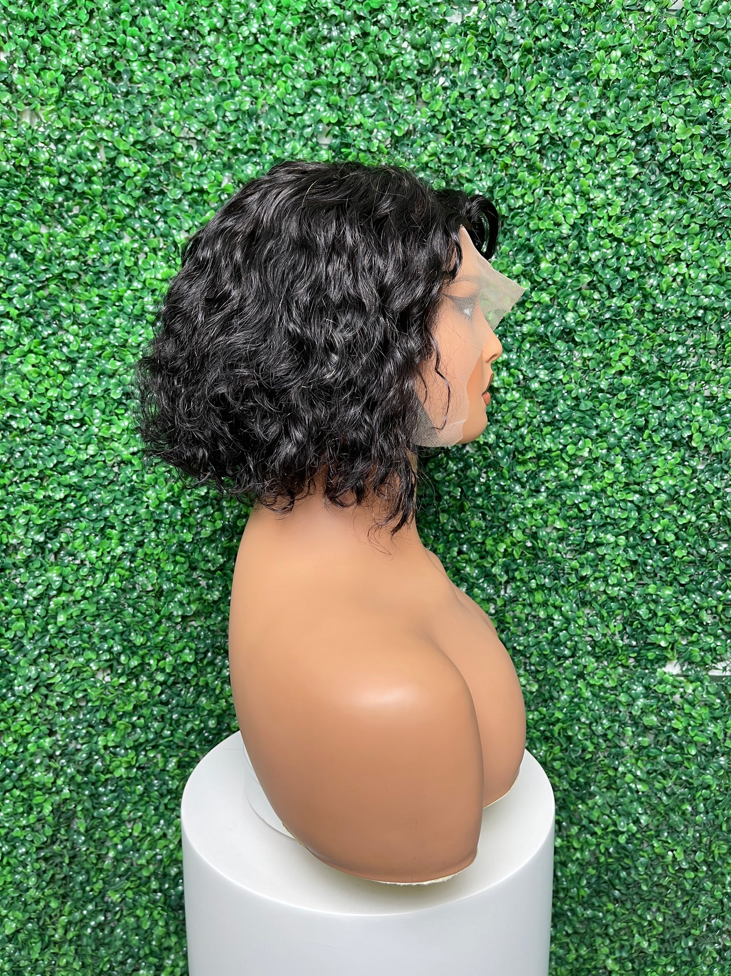 SendeHair Natural color Curly Unprocessed Vietnam 100% Human Hair Short Wig With Frontal For Black Women