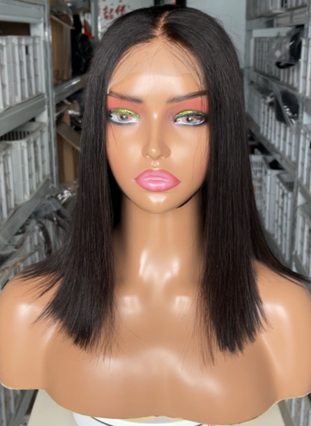 SendeHair Piano Color Bob Wig Natural Colour 100% Human Hair With 4×4Lace Front Wig