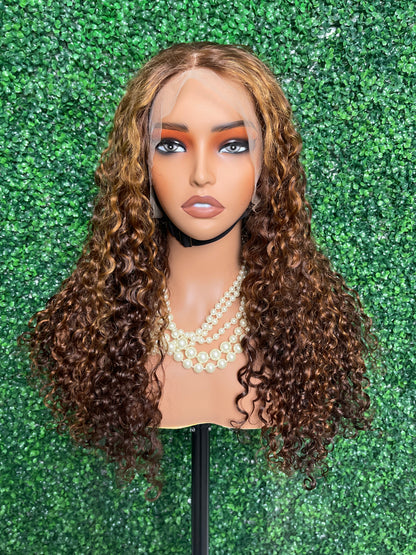 SendeHair Super Double Drawn  180%  Natural Fluffy Curvature Curly 100% Human Raw Hair  With 13×4 Lace Front wig