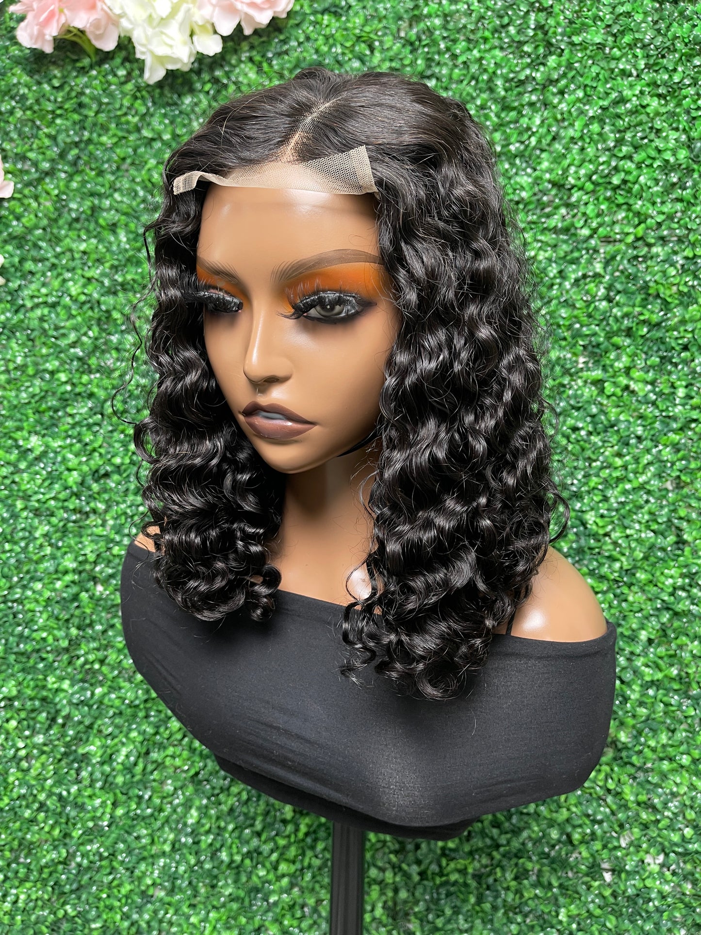 SendeHair Natural Black Color Burmese Curly Human hair 4×4  Lace ClYetosure Wigs No Reviews