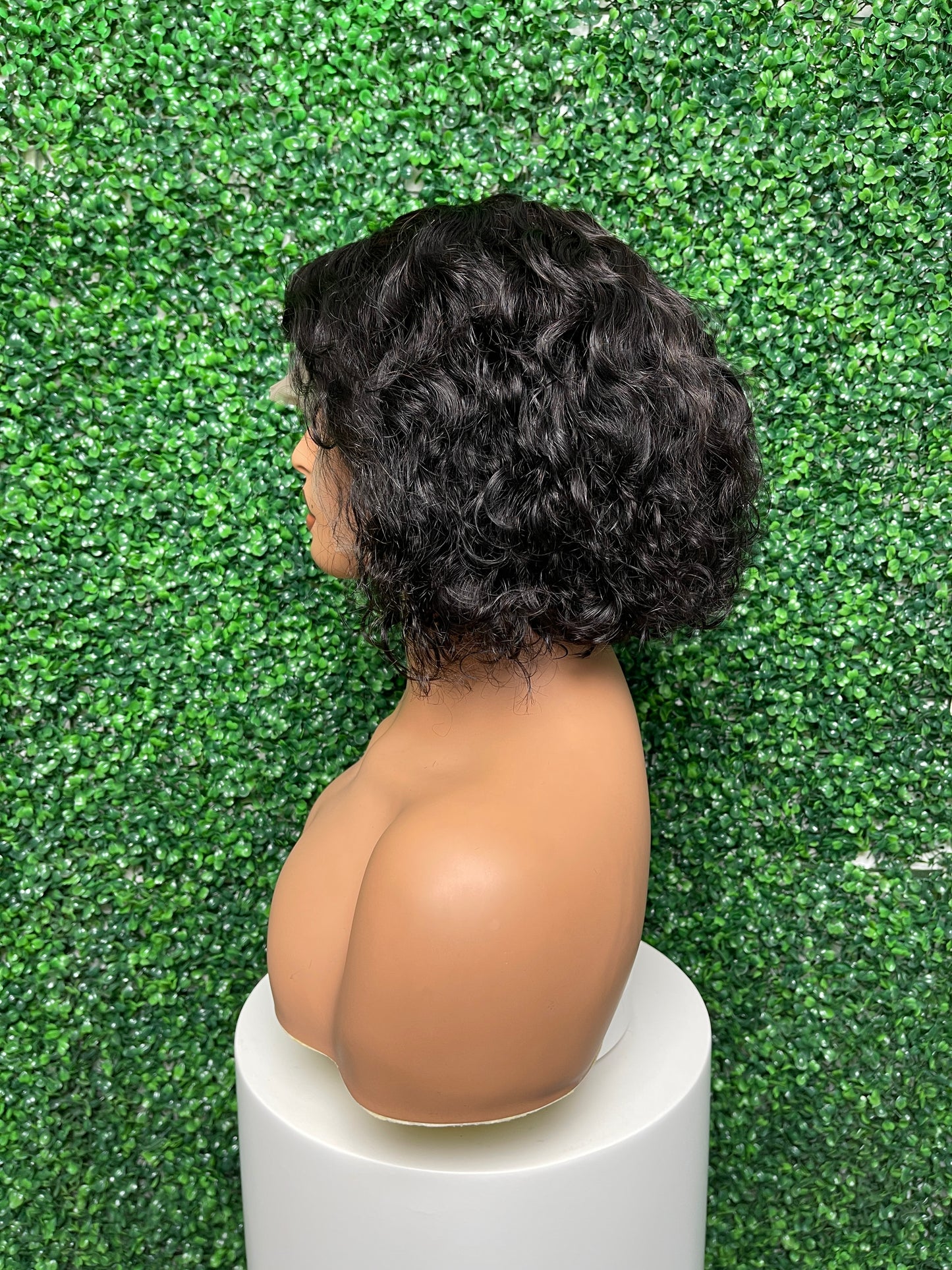 SendeHair Natural color Curly Unprocessed Vietnam 100% Human Hair Short Wig With Frontal For Black Women