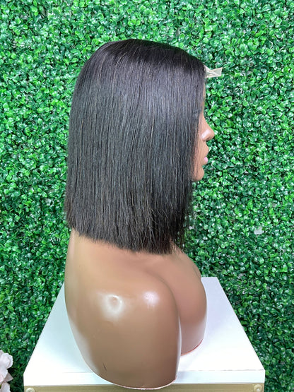 SendeHair Cheap Natural Colour  Staight  Bob 100% Human Hair Lace Closure2*6T Lace Wig