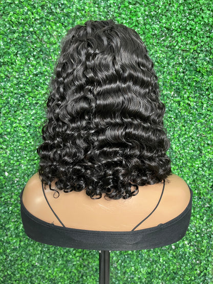 SendeHair Natural Black Color Burmese Curly Human hair 4×4  Lace ClYetosure Wigs No Reviews