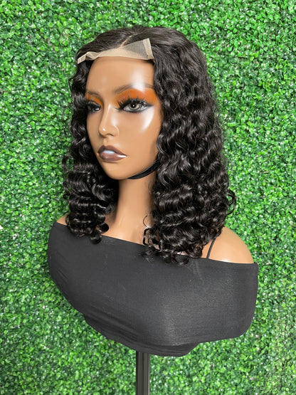 SendeHair Natural Black Color Burmese Curly Human hair 4×4  Lace ClYetosure Wigs No Reviews