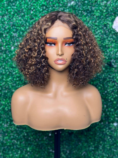 SendeHair Vendors Wholesale 10A 12A Grade Short Curly Bob Wig Brazilian 100% Human Hair T Part Lace Front Wigs For Women