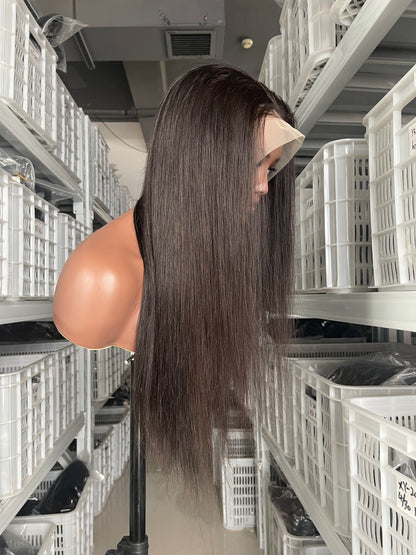 SndeHair Unprocessed Natural Colour Straight Wig  10A/12A  100% Human Raw Hair With 13*4 Lace Front Wig For Black Women