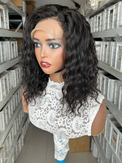 SendeHair Natural Black Bob Wig Natural Colour 100% Human Hair With 13×4 Lace Front Wig