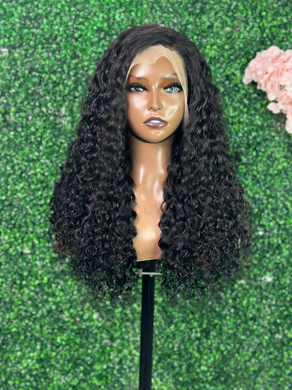 SendeHair Super Double Drawn  180%  Natural Fluffy Curvature Curly 100% Human Raw Hair  With 13×4 Lace Front wig