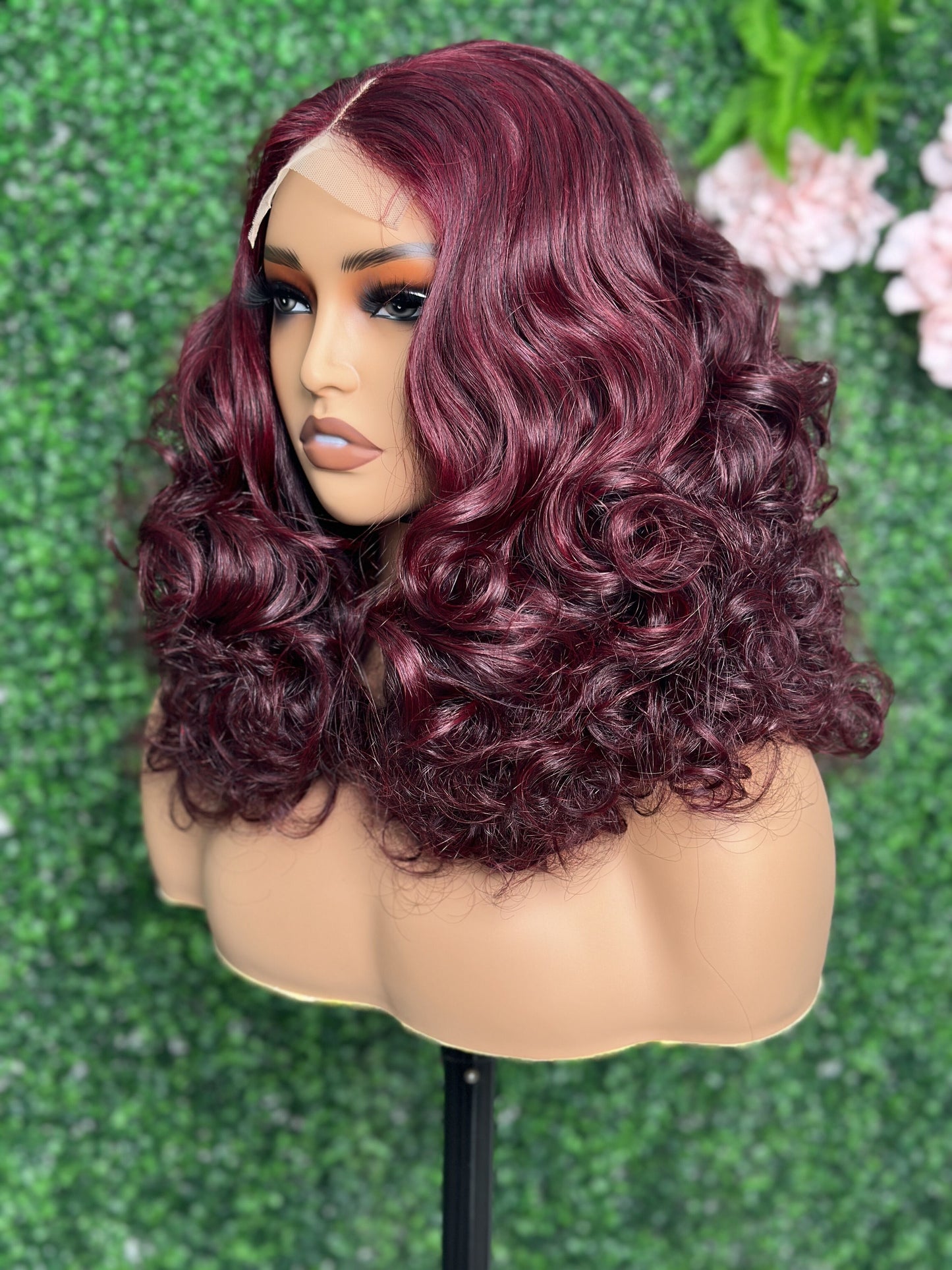 SendeHair Natural Black Bouncy Curl 4x4 Lace Closure Wig Human Hair Wigs For Black Women