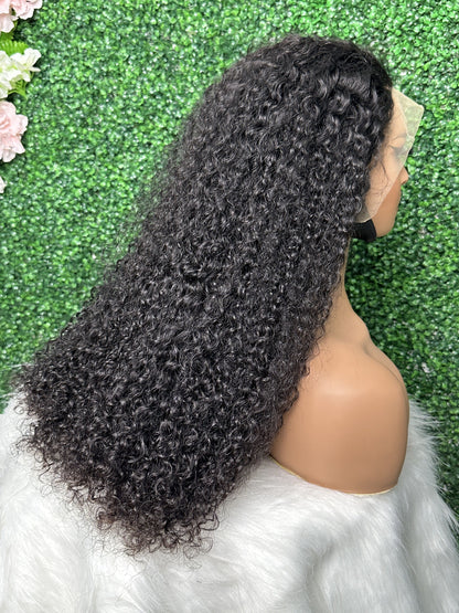 SendeHair 28 Inch  Natural Black Curly 13*4 Lace Front Wig Human Hair