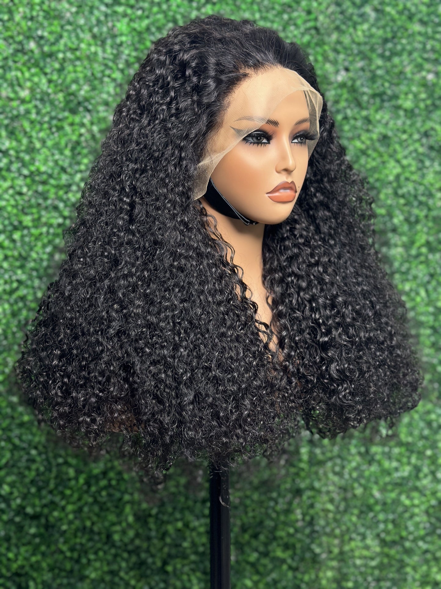 SendeHair 28 Inch  Natural Black Curly 13*4 Lace Front Wig Human Hair