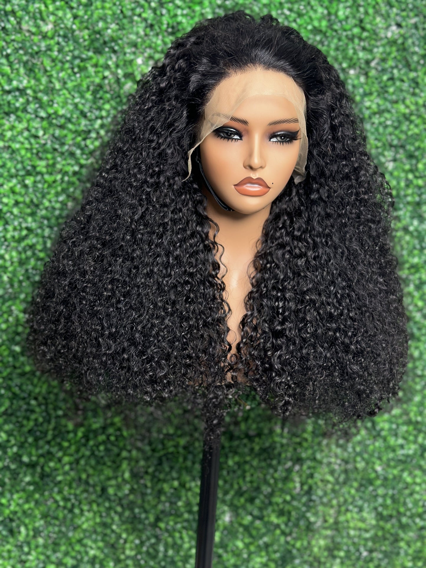 SendeHair 28 Inch  Natural Black Curly 13*4 Lace Front Wig Human Hair