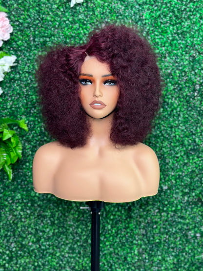 SendeHair Wholesale 180% Density Afro Curl Hair Human Lace Front Raw Virgin Brazilian Unprocessed Cuticle Aligned Lace Human Hair Wig