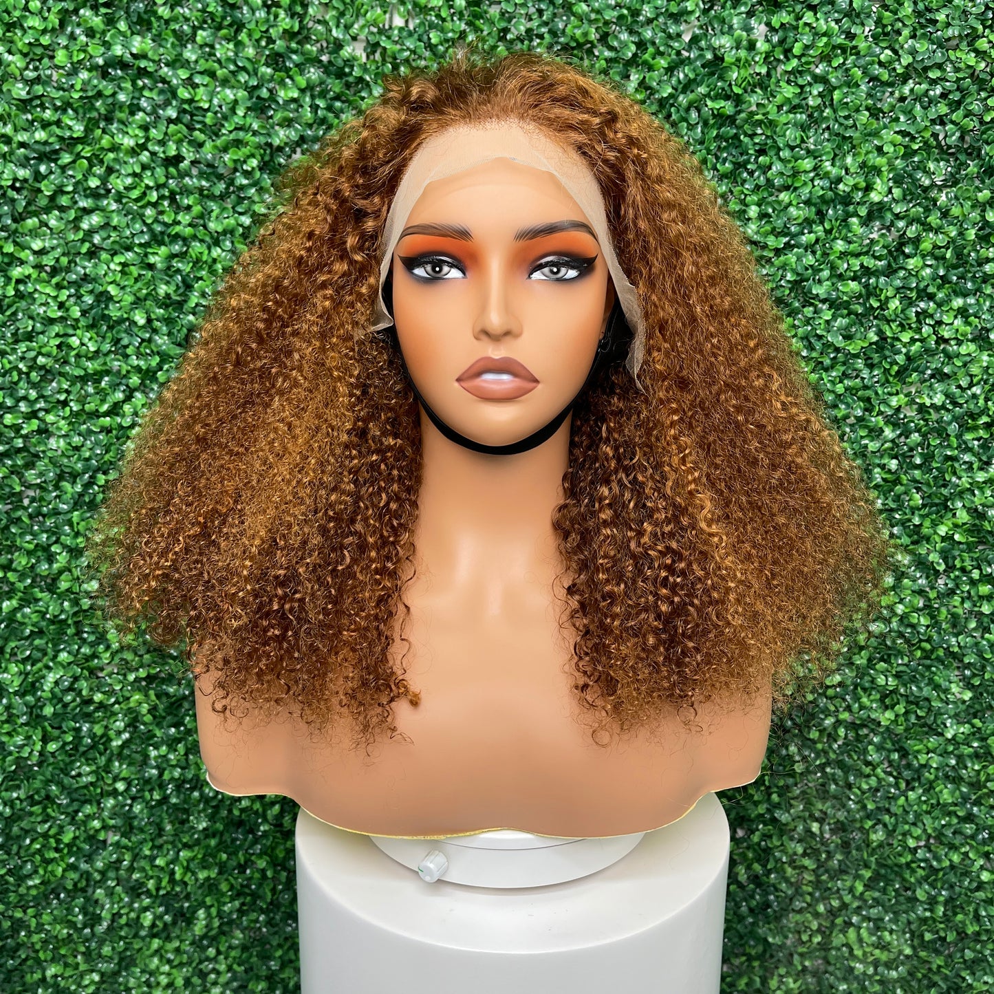 SendeHair Super Double Drawn Natural Colour Piano Colour Pixie Curly Human Hair With 13×4 Lace Front Wig