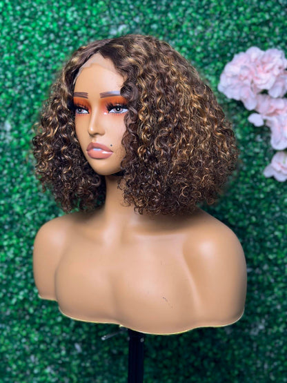 SendeHair Vendors Wholesale 10A 12A Grade Short Curly Bob Wig Brazilian 100% Human Hair T Part Lace Front Wigs For Women