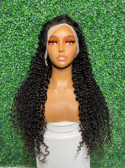 SendeHair Unprocessed Natural Colour Deep Wave 10A/12A 100% Human Raw Hair Wig With 4×4 Front Lace Wig