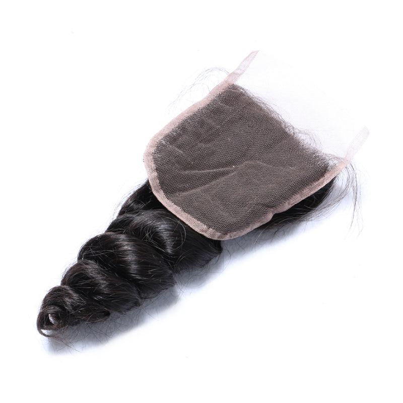 SendeHair Unprocessed Peruvian Human Hair Loose 13X4 Lace Frontal Closure Free Part With Deep Hair