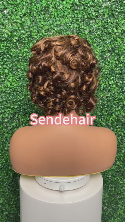 SendeHair Piano Colour Unprocessed Mechanism Vietnamese Hair Short Wig For Black Women