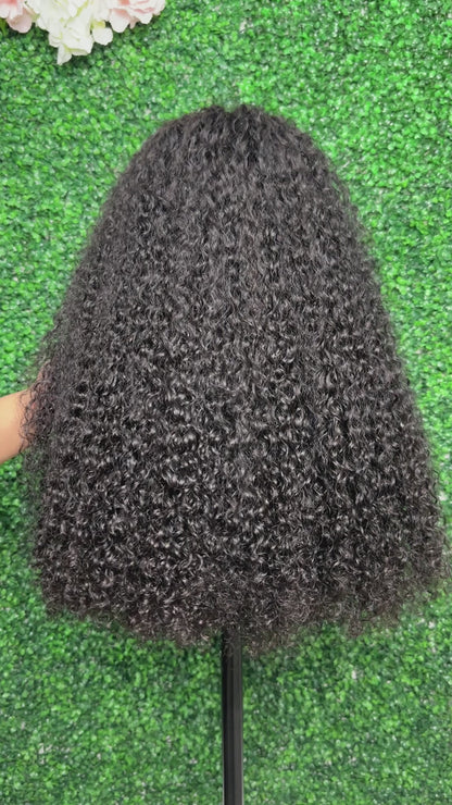 SndeHair Unprocessed Natural Colour Curly Wig  10A/12A  100% Human Raw Hair With 13*4 Lace Front Wig For Black Women