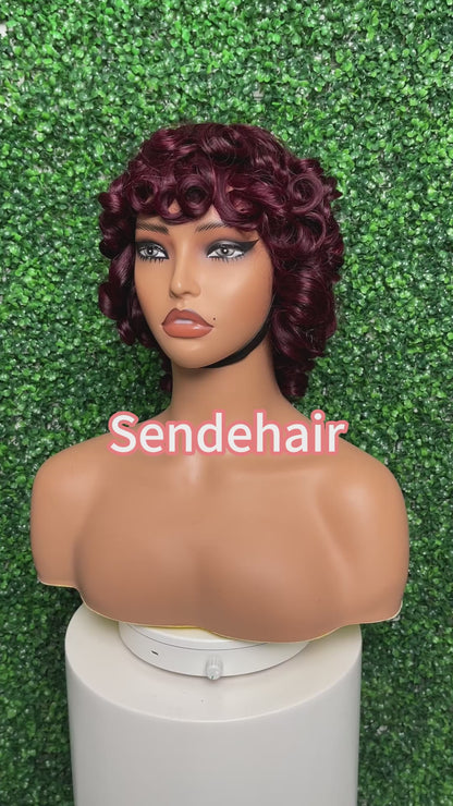 SendeHair Piano Colour Unprocessed Mechanism Vietnamese Hair Short Wig For Black Women