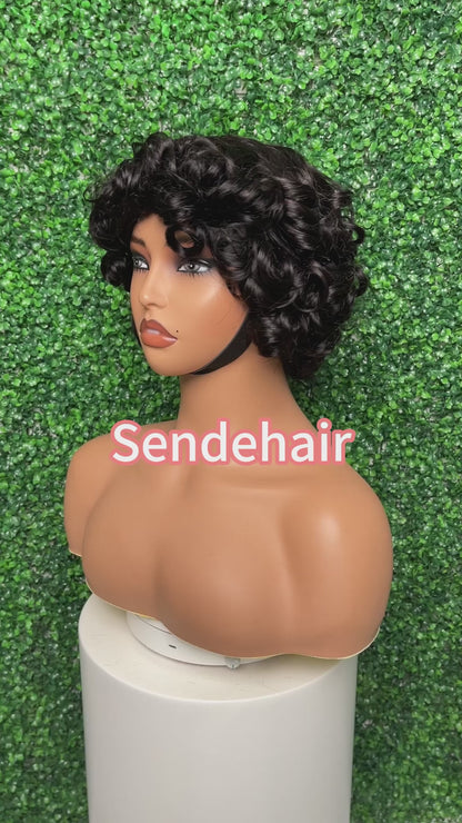 SendeHair Natural colour Piano Colour Unprocessed Mechanism Vietnamese Hair Short Wig For Black Women